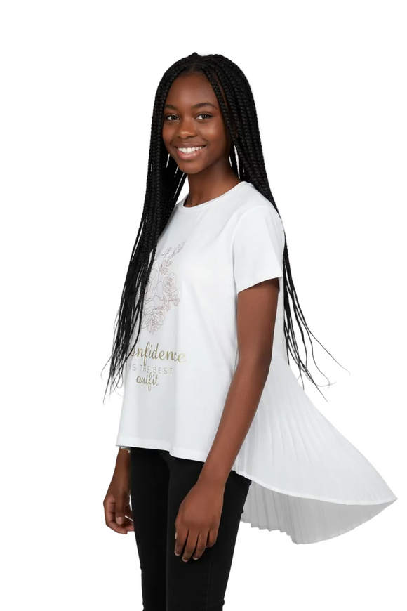 White Embellished Pleated   Back White 8 9 Years