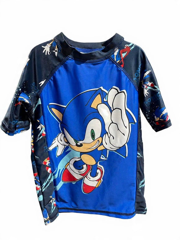 Blue Sonic Rash Guard T Shirt