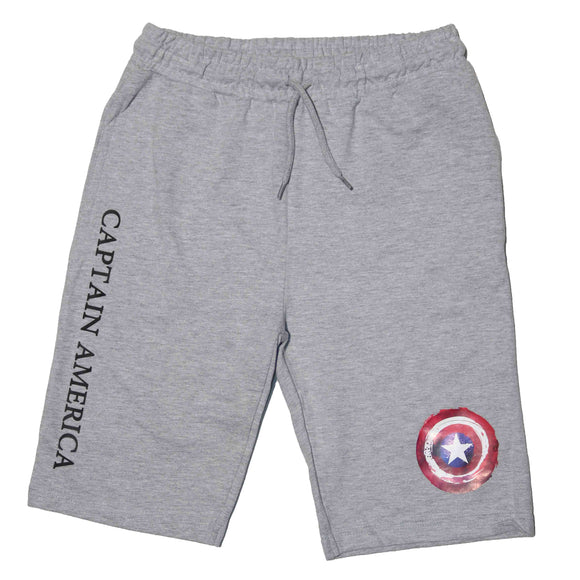 Grey Mel Captain America Active Shorts Mid Grey