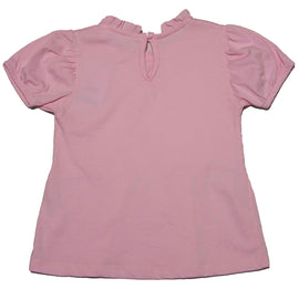 Pink Schiffli Lace Yolke Peplum Top Pale Pink - 0