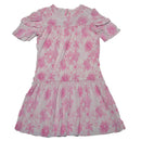 Gauze Aop Tiered Long Slv Dress With Headband  Orange-1