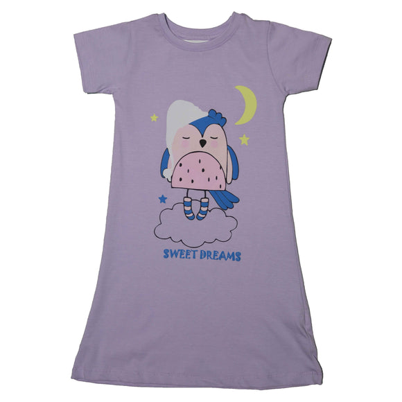 Lilac Placement Print Night Tshirt