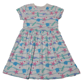 Short Sleeve Single Jersey Dress Aop White