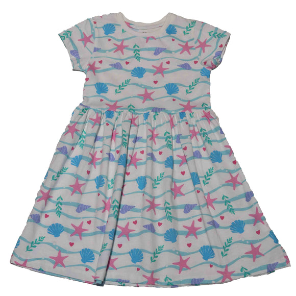 Short Sleeve Single Jersey Dress Aop White