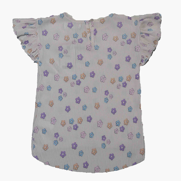 Beige Wideleg And Top Pleated Floral Pink Aop Set Beige