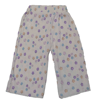 Beige Wideleg And Top Pleated Floral Pink Aop Set Beige - 0