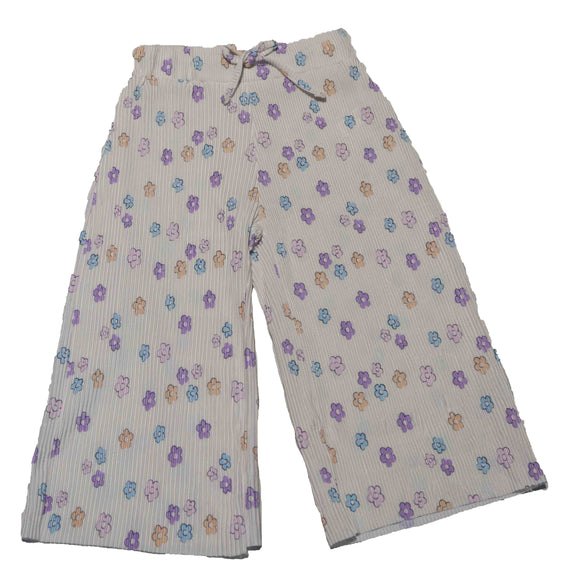 Beige Wideleg And Top Pleated Floral Pink Aop Set Beige