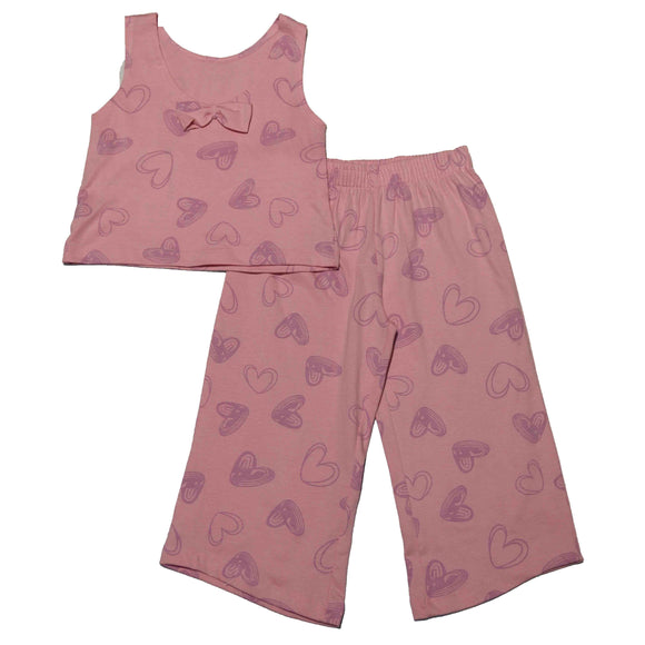 Pink Aop Knitted Jersey Sets Pale Pink