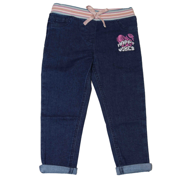 Darkwash Elastic Waist Band Jeans