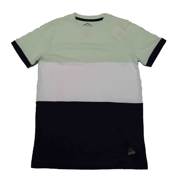 Olive White Navy Blue Colorblock Tee