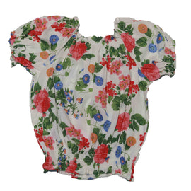 White Puff Sleeve With Frills - 0