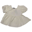 Cream Textured Woven Dress With Bow-1