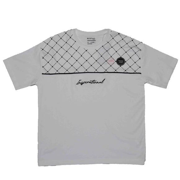 White Cut And Sewn Oversize Tshirt