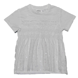 White Mesh Jersey Top