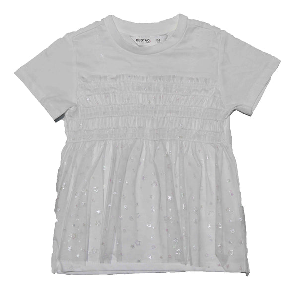 White Mesh Jersey Top