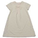 Beige Knit Dress With Bow-1
