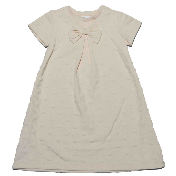 Beige Knit Dress With Bow