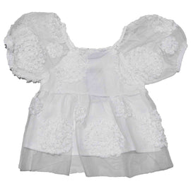 3D Floral With Lining White Blouse