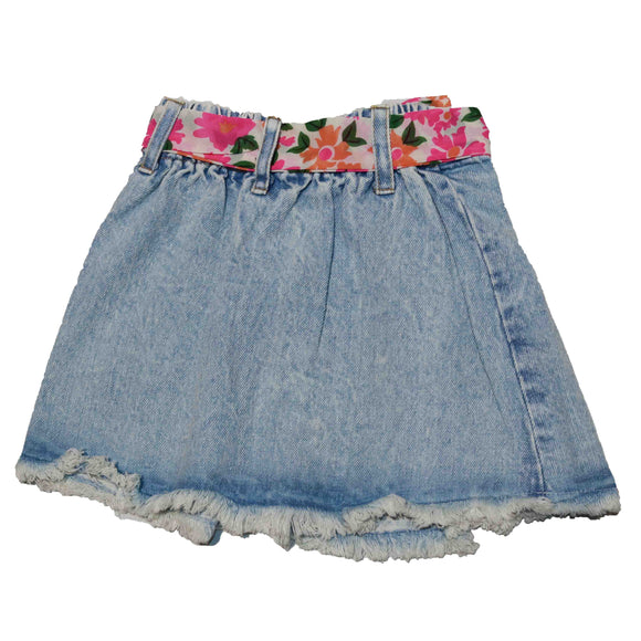 Denim Skirt With Belt