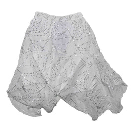 White and silver Sequin Mesh Skirt - 0