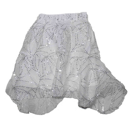 White and silver Sequin Mesh Skirt