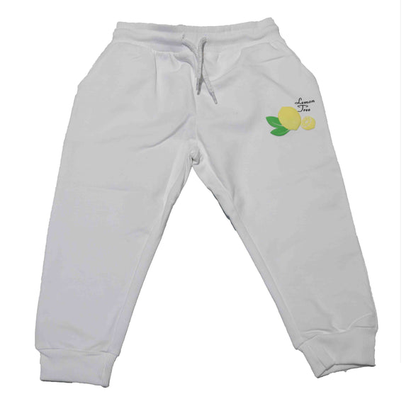 White Embroidery Track Pant