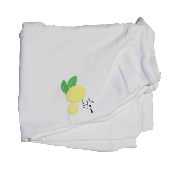 White Embroidery Track Pant