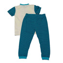 Biege Print Short Sleeve Tshirt With Long Pant-5