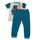 Biege Print Short Sleeve Tshirt With Long Pant-1