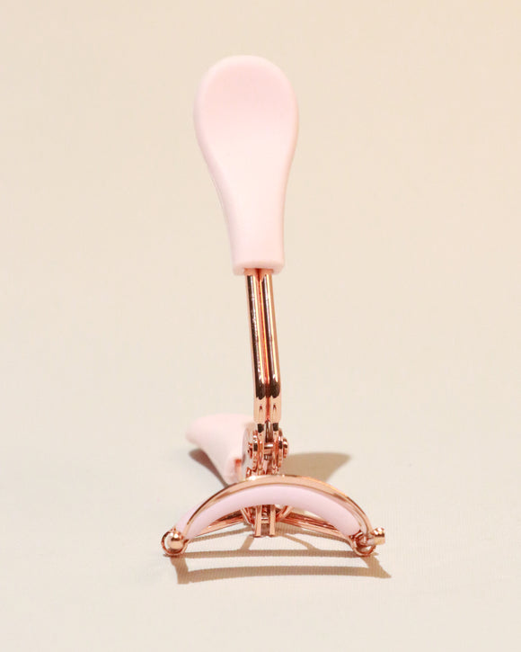 Pink Eyelash Curler With Tweezer