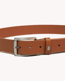 Brown Tetxured Belt With Twist Buckle-1
