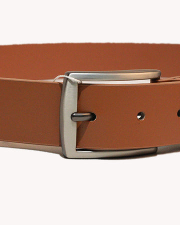 Brown Tetxured Belt With Twist Buckle - 0