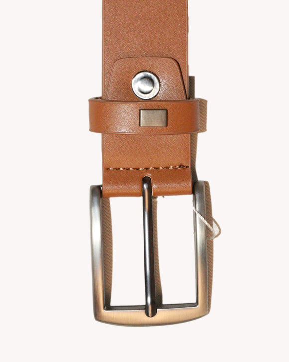 Brown Tetxured Belt With Twist Buckle