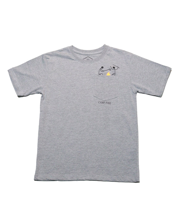 Grey Mel Camp Fire Pocket Tee