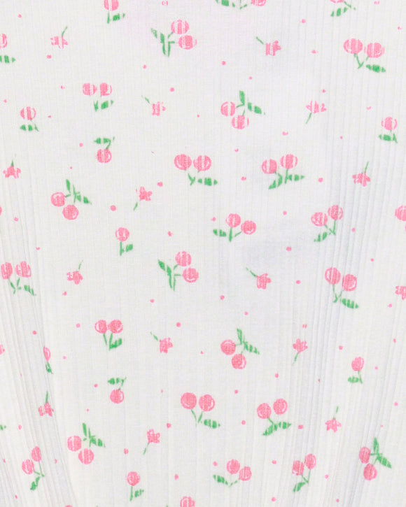 White Aop Cherry Print T