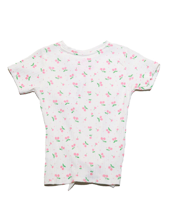 White Aop Cherry Print T