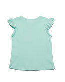 Green Printed Schifly Frill Sleeves T Shirts-2
