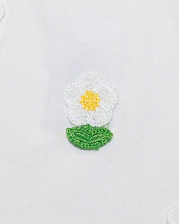 White Crochet Applique Tshirt