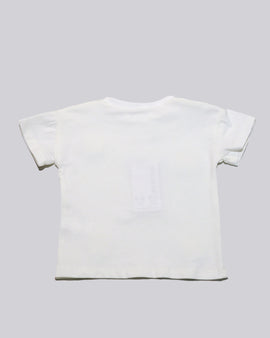 White Crochet Applique Tshirt - 0