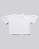 White Jacquard S S T Shirt-1