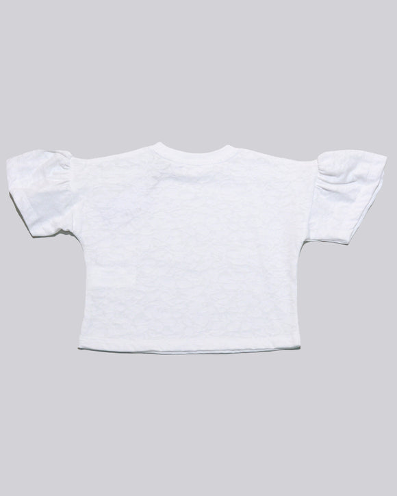 White Jacquard S S T Shirt