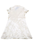 Beige Front Tie Jacquard Dress-2