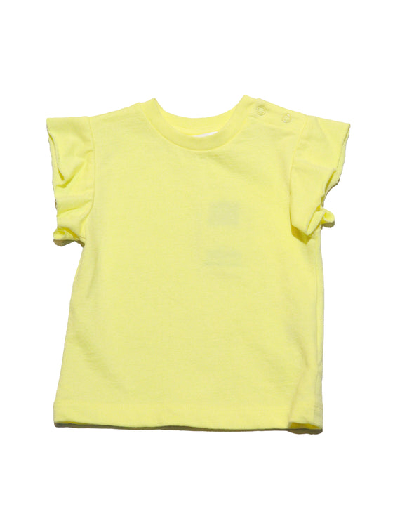 Yellow Frill Sleeves And Shorts Set