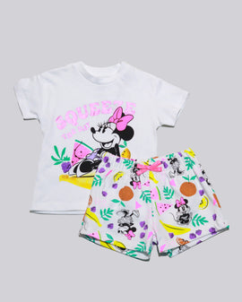 White Mini Mouse Fruits Casual Set