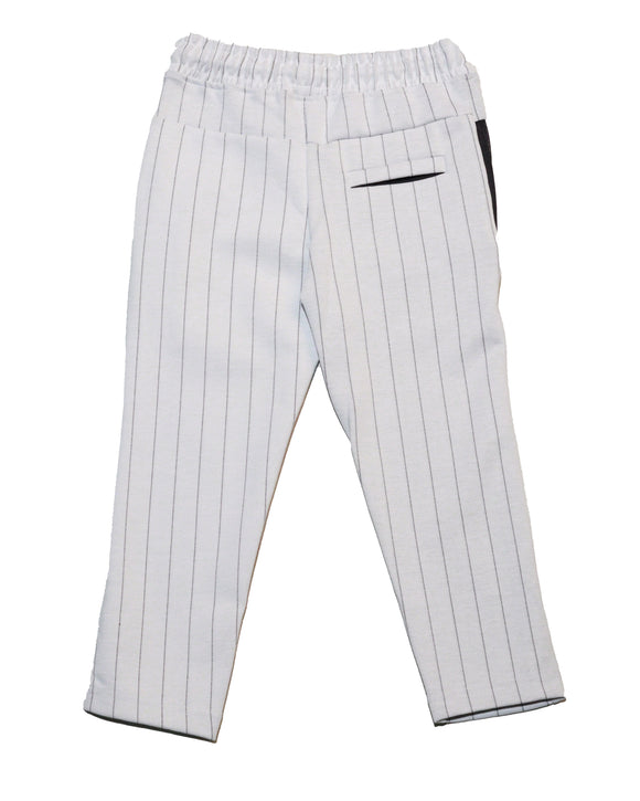 White Trouser With Grey Stripe