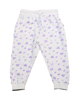 White Heart Aop Track Pant