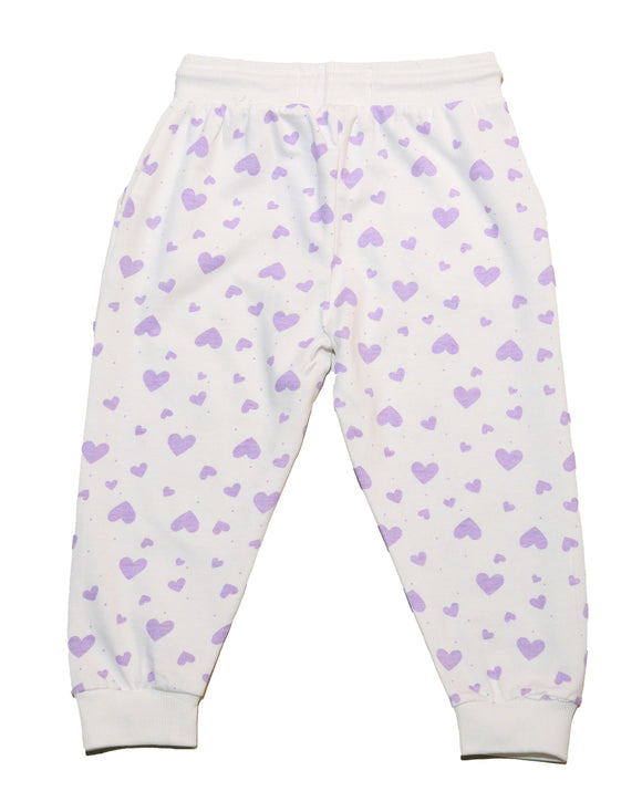White Heart Aop Track Pant