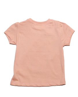 Peach Giraffe Print T Shirt - 0