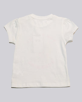 White Cat Placement Print T Shirt - 0