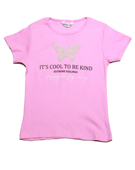 Pink Rib Top With Pearls